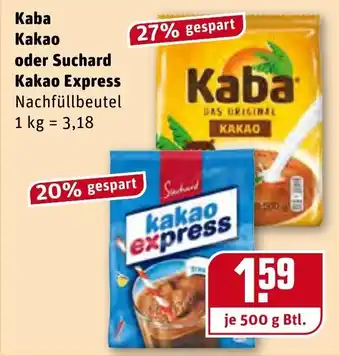 REWE Kaba Kakao oder Suchard Kakao Express 500g Angebot