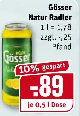 REWE Gösser Natur Radler 0,5L Angebot