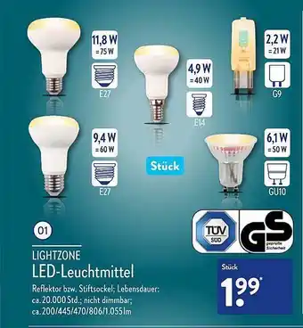 Aldi Nord Lightzone led-leuchtmittel Angebot