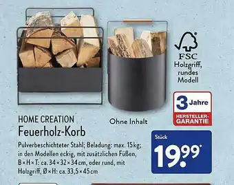 Aldi Nord Home creation feuerholz-korb Angebot