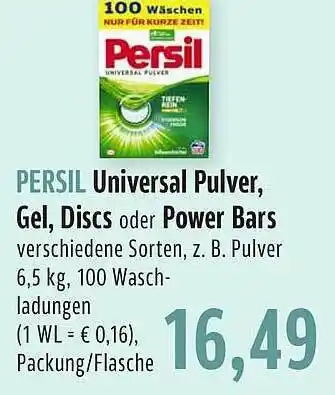 BUNGERT Persil universal pulver gel discs oder power bars Angebot