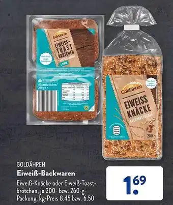 Aldi Süd Goldähren eiweiß-backwaren Angebot