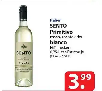 Famila Nord Ost Sento primitivo oder bianco Angebot