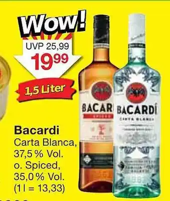 Jawoll Bacardi carta blanca Angebot