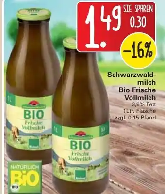 WEZ Schwarzwaldmilch Bio Frische Vollmilch 1L Angebot