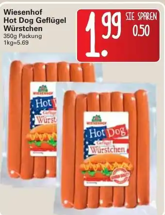 WEZ Wiesenhof Hot Dog Geflügel Würstchen 350g Angebot