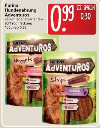 WEZ Purina Hundenahrung Adventuros 90/120g Angebot