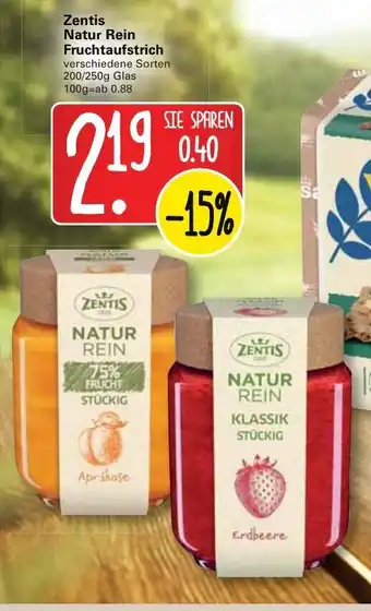 WEZ Zentis Natur Rein 200/250g Glas Angebot