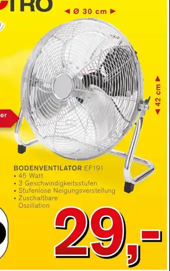 KODi Bodenventilator EF191 Angebot