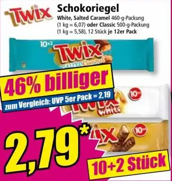 Norma Twix Schokoriegel 460/500 g Packung Angebot