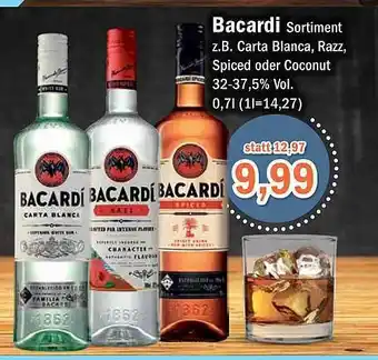 Aktiv Irma Bacardi sortiment carta blanca, razz, spiced oder coconut Angebot