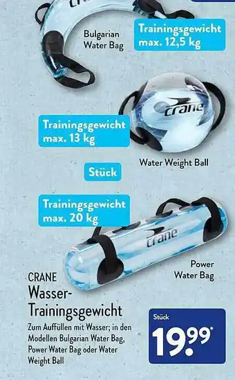 Aldi Nord Crane wasser- trainingsgewicht Angebot