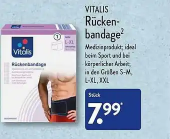 Aldi Nord Vitalis rücken-bandage Angebot