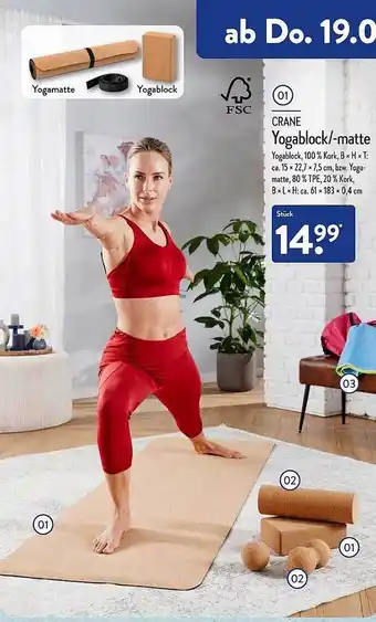 Aldi Nord Crane yogablock -matte Angebot