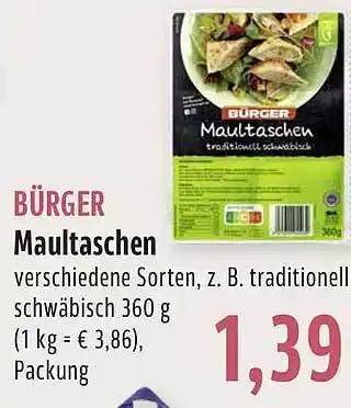 BUNGERT Bürger maultaschen Angebot