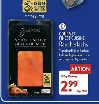 Aldi Nord Gourmet finest cuisine räucherlachs Angebot