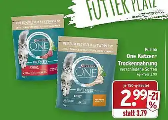 Wasgau Purina one katzen trockennahrung Angebot