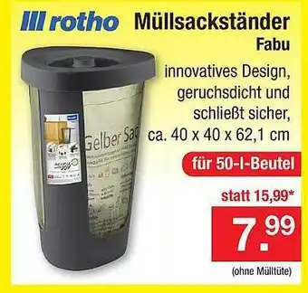 Zimmermann Iii rotho müllsackständer fabu Angebot