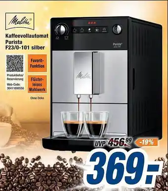 Expert Melitta kaffeevollautomat purista f23 0-101 silber Angebot