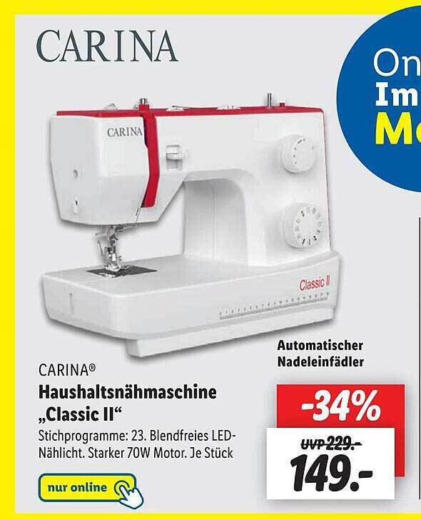 Carina haushaltsnähmaschine „classic ii“ Angebot bei Lidl