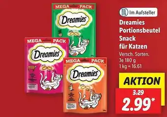 Lidl Dreamies portionsbeutel snack für katzen Angebot