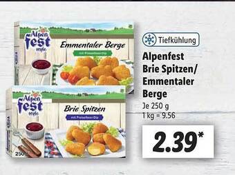 Lidl Alpenfest brie spitzen oder emmentaler berge Angebot