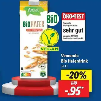 Lidl Vemondo bio haferdrink Angebot
