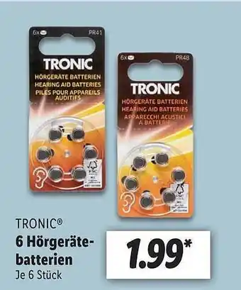 Lidl Tronic 6 hörgerätebatterien Angebot