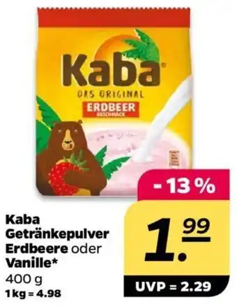 NETTO Kaba Getränkepulver Erdbeere oder Vanille 400 g Angebot