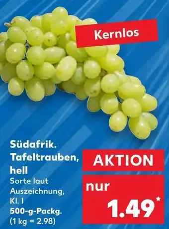 Kaufland Südafrik. Tafeltrauben, hell 500 g Packg. Angebot