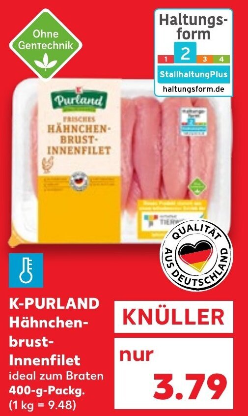 KPurland Hähnchenbrust Innenfilet 400 g Packg. Angebot bei Kaufland