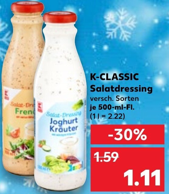KClassic Salatdressing 500 ml Fl. Angebot bei Kaufland