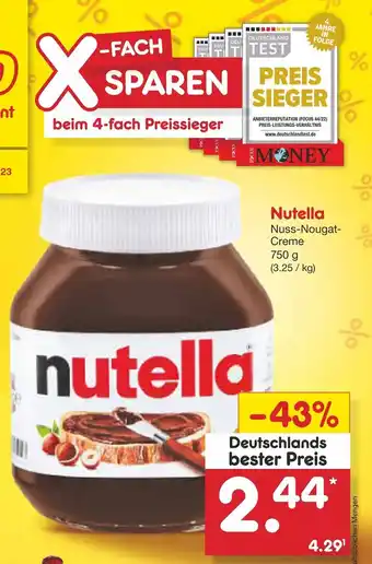 Netto Marken-Discount Nutella 750 g Angebot