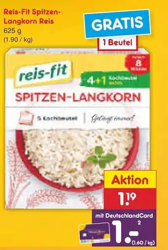 Netto Marken-Discount Reis-Fit Spitzen Langkorn Reis 625 g Angebot