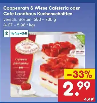 Netto Marken-Discount Coppenrath & Wiese Cafeteria o. Cafe Landhaus Kuchenschnitten 500-700 g Angebot