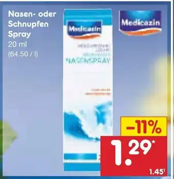 Netto Marken-Discount Medicazin Nasen- o. Schnupfen Spray 20 ml Angebot