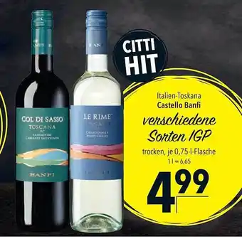 CITTI Markt Castello banfi verschiedene sorten igp Angebot