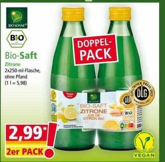 Norma Bio sonne bio-saft zitrone Angebot