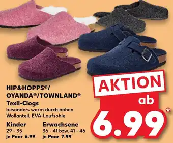 Kaufland Hip&Hopps/Oyanda/Townland Texil Clogs Angebot