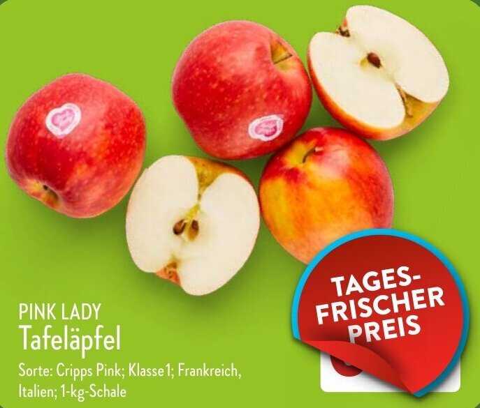 Pink Lady Tafeläpfel 1 kg Schale Angebot bei Aldi Nord