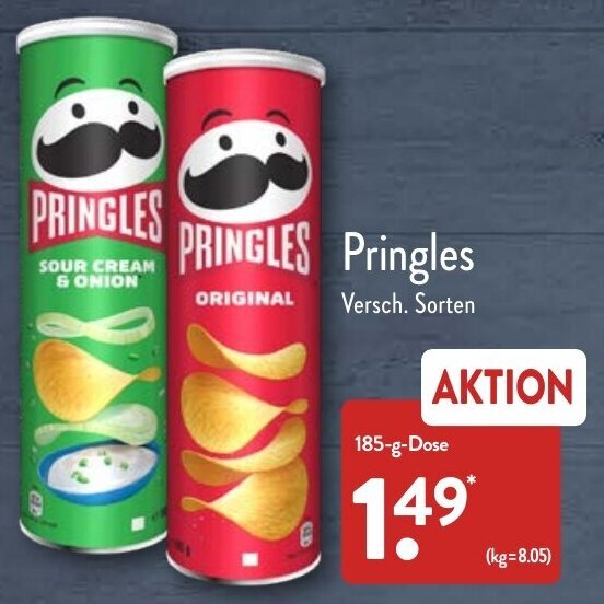 Pringles 185 g Dose Angebot bei Aldi Nord
