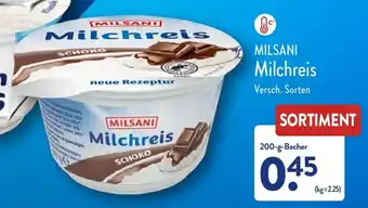 Aldi Nord Milsani Milchreis 200 g Becher Angebot