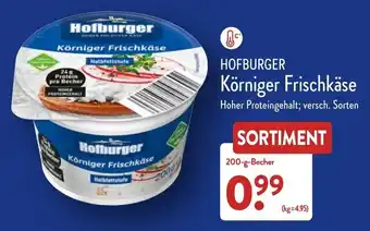 Aldi Nord Hofburger Körniger Frischkäse 200 g Becher Angebot