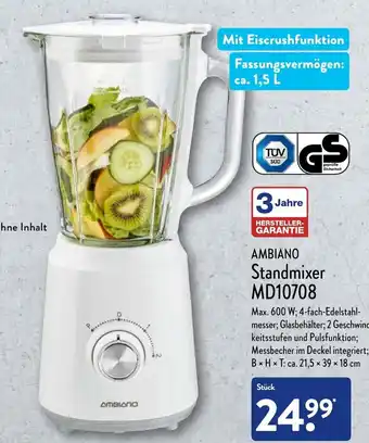 Aldi Nord Ambiano Standmixer MD10708 Angebot