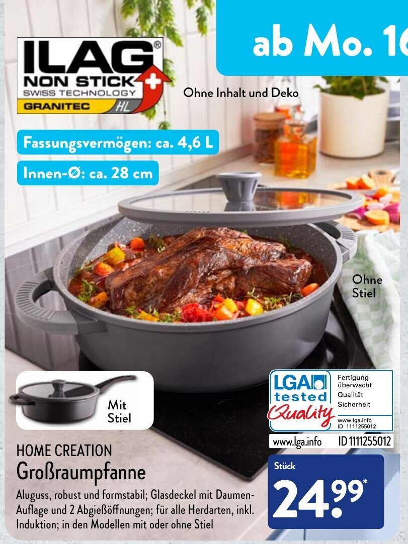 Home Creation Großraumpfanne Angebot bei Aldi Nord