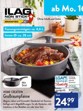 Aldi Nord Home Creation Großraumpfanne Angebot