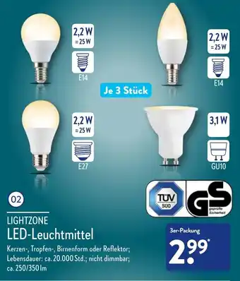 Aldi Nord Lightzone LED Leuchtmittel Angebot