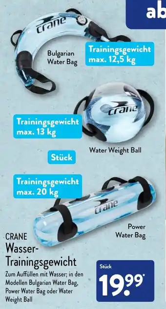 Aldi Nord Crane Wasser Trainingsgewicht Angebot