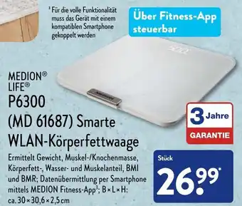 Aldi Nord Medion Life P6300 (MD 61687) Smarte WLAN Körperfettwaage Angebot
