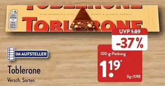 Aldi Nord Toblerone 100 g Packung Angebot